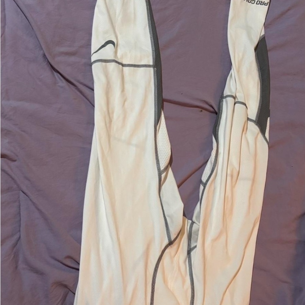 White, Black and Gray Athletic Pants